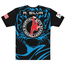Carregar imagem no visualizador da galeria, World Martial Arts Academy Blue Tiger Print Jersey - Custom Name: A. Silva