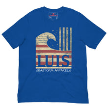 Load image into Gallery viewer, LUIS Seastorm Apparel® SurfingAmericana t-shirt