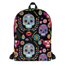 Load image into Gallery viewer, Floral Skull Black Seastorm Apparel Backpack