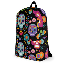 Load image into Gallery viewer, Floral Skull Black Seastorm Apparel Backpack