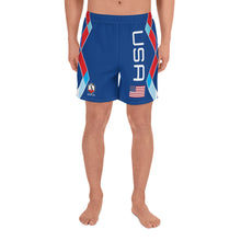 Load image into Gallery viewer, USA Royal Blue - Men's Athletic Long Shorts