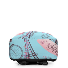 Cargar imagen en el visor de la galería, Paris Blizzard Blue Seastorm Apparel Minimalist Backpack
