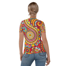 Load image into Gallery viewer, Seastorm Apparel Floral Paisley Red Women's T-shirt