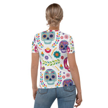 Load image into Gallery viewer, Floral Skull Seastorm Apparel Women's T-shirt