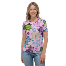 Load image into Gallery viewer, Seastorm Apparel Twilight Floral Butterflies Women's T-shirt
