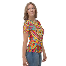 Load image into Gallery viewer, Seastorm Apparel Floral Paisley Red Women's T-shirt
