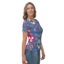 Load image into Gallery viewer, Floral Skull Mariner Seastorm Apparel Women's T-shirt