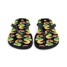 Carregar imagem no visualizador da galeria, Black Tropical Seahorse Flip-Flops - Seastorm Apparel Summer Collection
