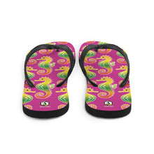 Carregar imagem no visualizador da galeria, Pink Tropical Seahorse Flip-Flops - Seastorm Apparel Summer Collection