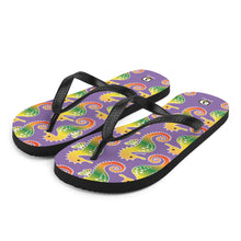 Carregar imagem no visualizador da galeria, Purple Tropical Seahorse Flip-Flops - Seastorm Apparel Summer Collection