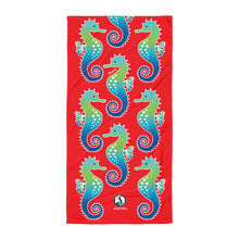 Carregar imagem no visualizador da galeria, Red Seahorse Towel - Seastorm Apparel Summer Collection