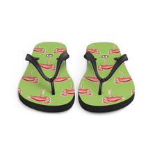 Carregar imagem no visualizador da galeria, Lime Flamingo Flip-Flops - Seastorm Apparel Summer Collection