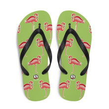 Carregar imagem no visualizador da galeria, Lime Flamingo Flip-Flops - Seastorm Apparel Summer Collection