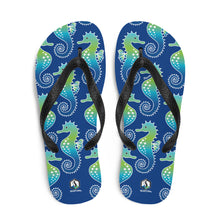 Carregar imagem no visualizador da galeria, Blue Seahorse Flip-Flops - Seastorm Apparel Summer Collection