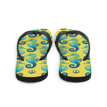 Carregar imagem no visualizador da galeria, Yellow Seahorse Flip-Flops - Seastorm Apparel Summer Collection