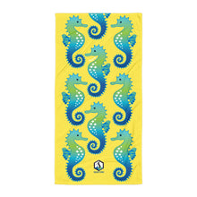 Carregar imagem no visualizador da galeria, Yellow Seahorse Towel - Seastorm Apparel Summer Collection