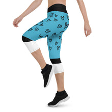 Cargar imagen en el visor de la galería, Blue Hearts - Capri Leggings