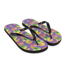 Carregar imagem no visualizador da galeria, Purple Tropical Seahorse Flip-Flops - Seastorm Apparel Summer Collection