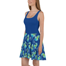 Carregar imagem no visualizador da galeria, Blue Seahorse - Skater Dress