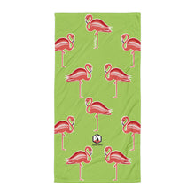 Carregar imagem no visualizador da galeria, Lime Flamingo Towel - Seastorm Apparel Summer Collection