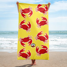 Carregar imagem no visualizador da galeria, Yellow Crab Towel - Seastorm Apparel Summer Collection