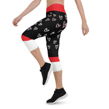 Load image into Gallery viewer, Hearts Capri Leggings