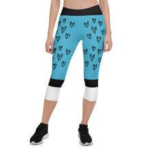 Cargar imagen en el visor de la galería, Blue Hearts - Capri Leggings