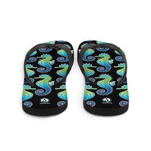 Carregar imagem no visualizador da galeria, Black Seahorse Flip-Flops - Seastorm Apparel Summer Collection