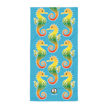 Načíst obrázek do prohlížeče Galerie, Blue Tropical Seahorse Towel - Seastorm Apparel Summer Collection