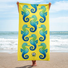 Carregar imagem no visualizador da galeria, Yellow Seahorse Towel - Seastorm Apparel Summer Collection