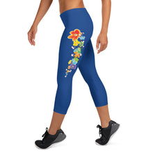Load image into Gallery viewer, Unique Blue Capri Leggings