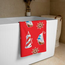 Carregar imagem no visualizador da galeria, Red Lighthouse Towel - Seastorm Apparel Summer Collection