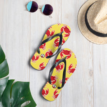 Carregar imagem no visualizador da galeria, Yellow Crab Flip-Flops - Seastorm Apparel Summer Collection