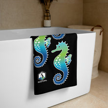 Carregar imagem no visualizador da galeria, Black Seahorse Towel - Seastorm Apparel Summer Collection
