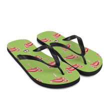 Carregar imagem no visualizador da galeria, Lime Flamingo Flip-Flops - Seastorm Apparel Summer Collection