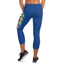 Load image into Gallery viewer, Unique Blue Capri Leggings
