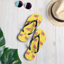 Cargar imagen en el visor de la galería, Yellow Flamingo Flip-Flops - Seastorm Apparel Summer Collection