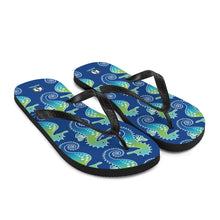 Carregar imagem no visualizador da galeria, Blue Seahorse Flip-Flops - Seastorm Apparel Summer Collection