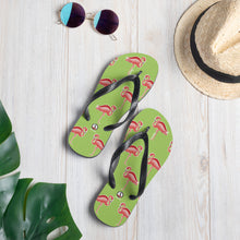 Carregar imagem no visualizador da galeria, Lime Flamingo Flip-Flops - Seastorm Apparel Summer Collection