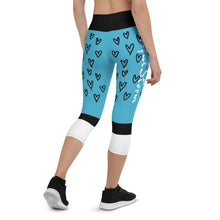 Cargar imagen en el visor de la galería, Blue Hearts - Capri Leggings