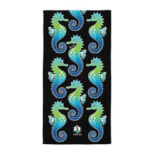 Carregar imagem no visualizador da galeria, Black Seahorse Towel - Seastorm Apparel Summer Collection