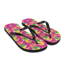 Carregar imagem no visualizador da galeria, Pink Tropical Seahorse Flip-Flops - Seastorm Apparel Summer Collection