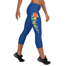 Load image into Gallery viewer, Unique Blue Capri Leggings