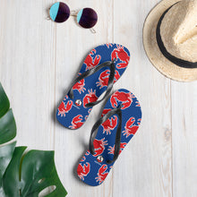 Carregar imagem no visualizador da galeria, Royal Blue Crab Flip-Flops - Seastorm Apparel Summer Collection