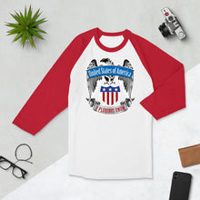 Load image into Gallery viewer, USA 3/4 sleeve raglan shirt