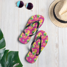 Carregar imagem no visualizador da galeria, Pink Tropical Seahorse Flip-Flops - Seastorm Apparel Summer Collection