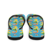 Carregar imagem no visualizador da galeria, Blue Tropical Seahorse Flip-Flops - Seastorm Apparel Summer Collection