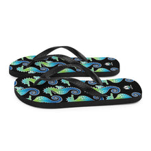 Carregar imagem no visualizador da galeria, Black Seahorse Flip-Flops - Seastorm Apparel Summer Collection