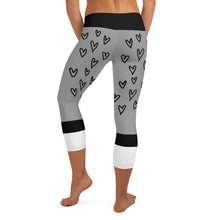 Load image into Gallery viewer, Gray Hearts - Capri Leggings