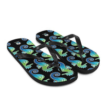 Carregar imagem no visualizador da galeria, Black Seahorse Flip-Flops - Seastorm Apparel Summer Collection